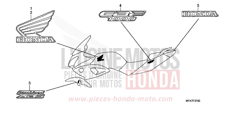 STRIPE/MARK for CBF1000 ABS PEARL SIENA RED (R320) from 2007
